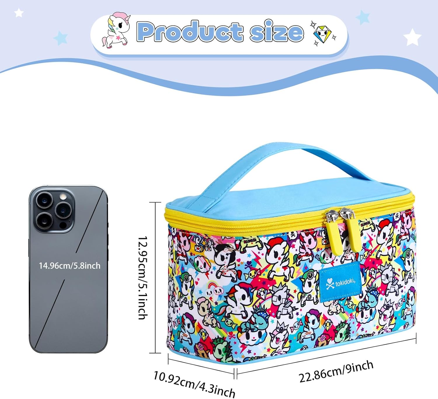Tokidoki Official Licensed Travel Makeup Bags Toiletry Bags for Women Cosmetic Organizer Bag Large Capacity Travel Makeup Case Organizer