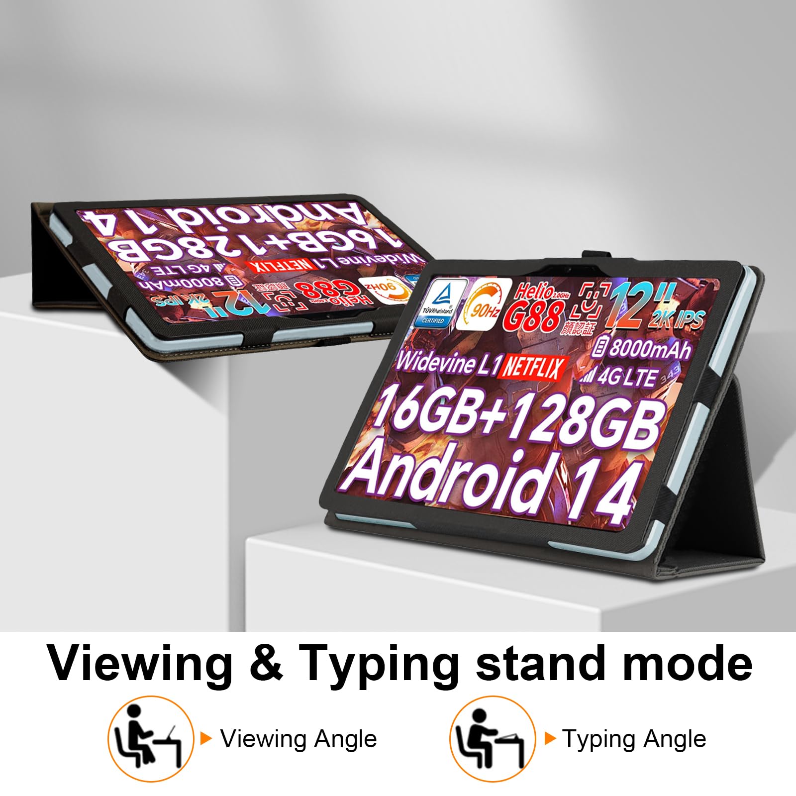 Tablet-Hülle Für Teclast T60 Plus / Odea A12 12 Zoll – PU Leder Mit Ständer & Handschlaufe, Magnetisch & Stoßfest