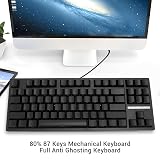 Klawiatura Mechaniczna z 87 Klawiszami, Przewodowa/bezprzewodowa Klawiatura do Gier RGB dla Systemu Android, Tryby Połączenia 2,4G i Bluetooth Oraz Typu C, 3000 MAh