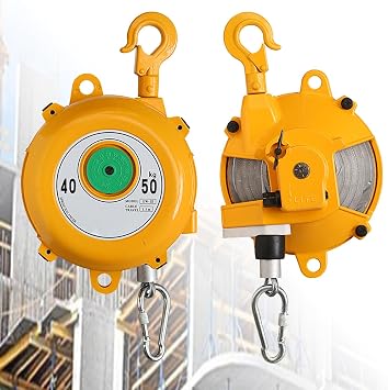 Spring Balancer Retractable Tool Holder, Self-Locking Spring Balancer, with Hook and 1.5m Wire Rope Adjustable Balancer Retractor Hanging Holding Equipment Size 40-50kg