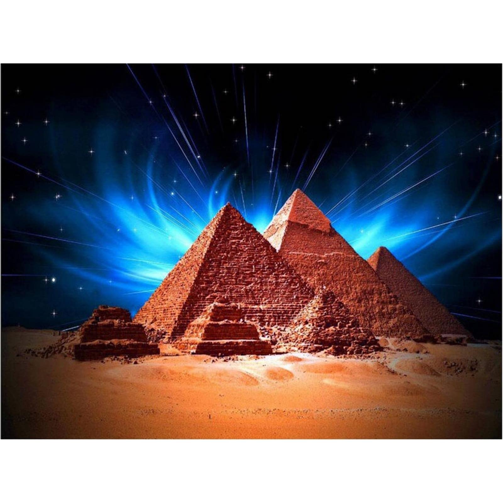 YSCOLOR Diamant Painting 5D DIY Diamant Malerei Pyramide von Ägypten Voller Rundbohrer Mosaik Diamant Stickerei Display Himmelsansicht Kreuzstich 30X40cm