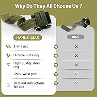Vista 7 de MANUEKLEAR Muñequeras para levantamiento de pesas, correas de muñeca para levantamiento de pesas con cojín de cuero, correas de levantamiento