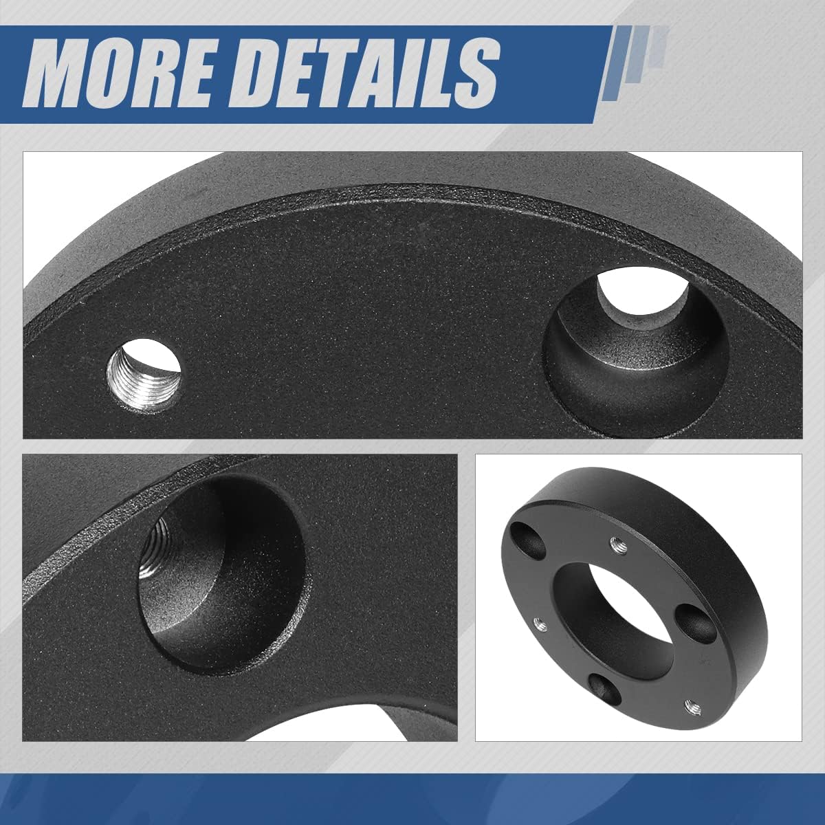 Auto Dynasty Pair of 2 inches Raise Front Suspension Leveling Lift Kit Compatible with Silverado Sierra 1500 2007-2024, Black Powdercoated