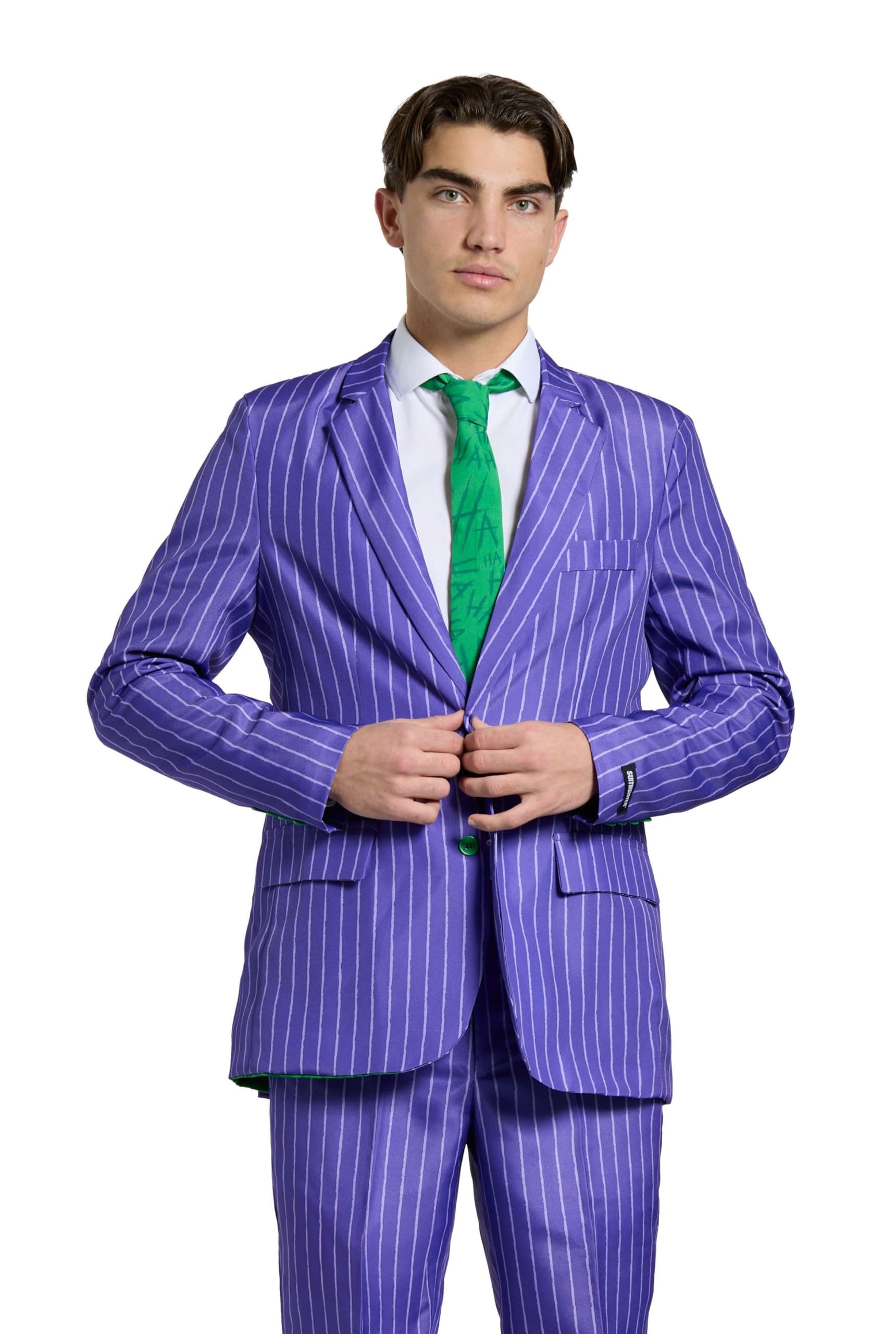 Suitmeister Herren Joker Anzug - Offiziell lizenziertes Fasching, Halloween & Karneval Kostüm - für Partys & Parade
