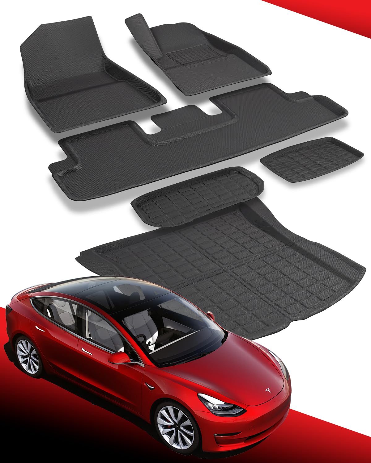 Tappetini per Tesla Model S 01.2021- termoplastica vaschetta