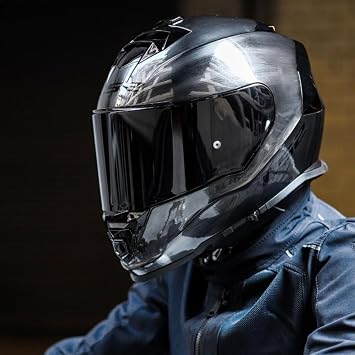YYK Storm 2 Jeans Siyah Vizörlü Motosiklet Kaskı, ECE 22.06 Sertifikalı Kapalı Kask, Dahili Güneş Vizörlü, Yüksek Performanslı KPA Dış Kabuk, Gelişmiş Havalandırmalı Unisex Kask