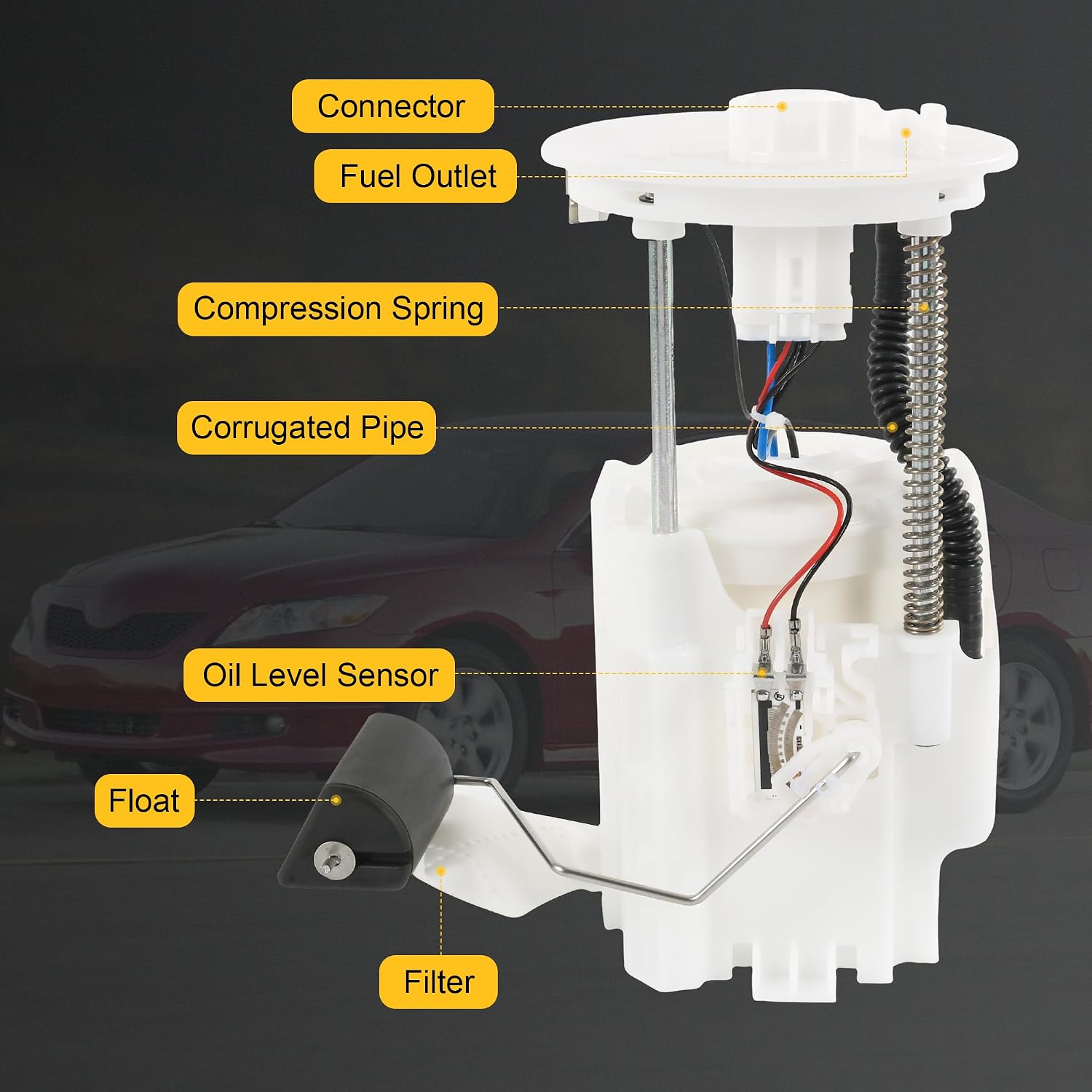 E8937M Fuel Pump Assembly Compatible with Toyota Camry L4 2.4L 2.5L 2007-2011 Replace FG1170 P76796M VANBOL0030 7702006130
