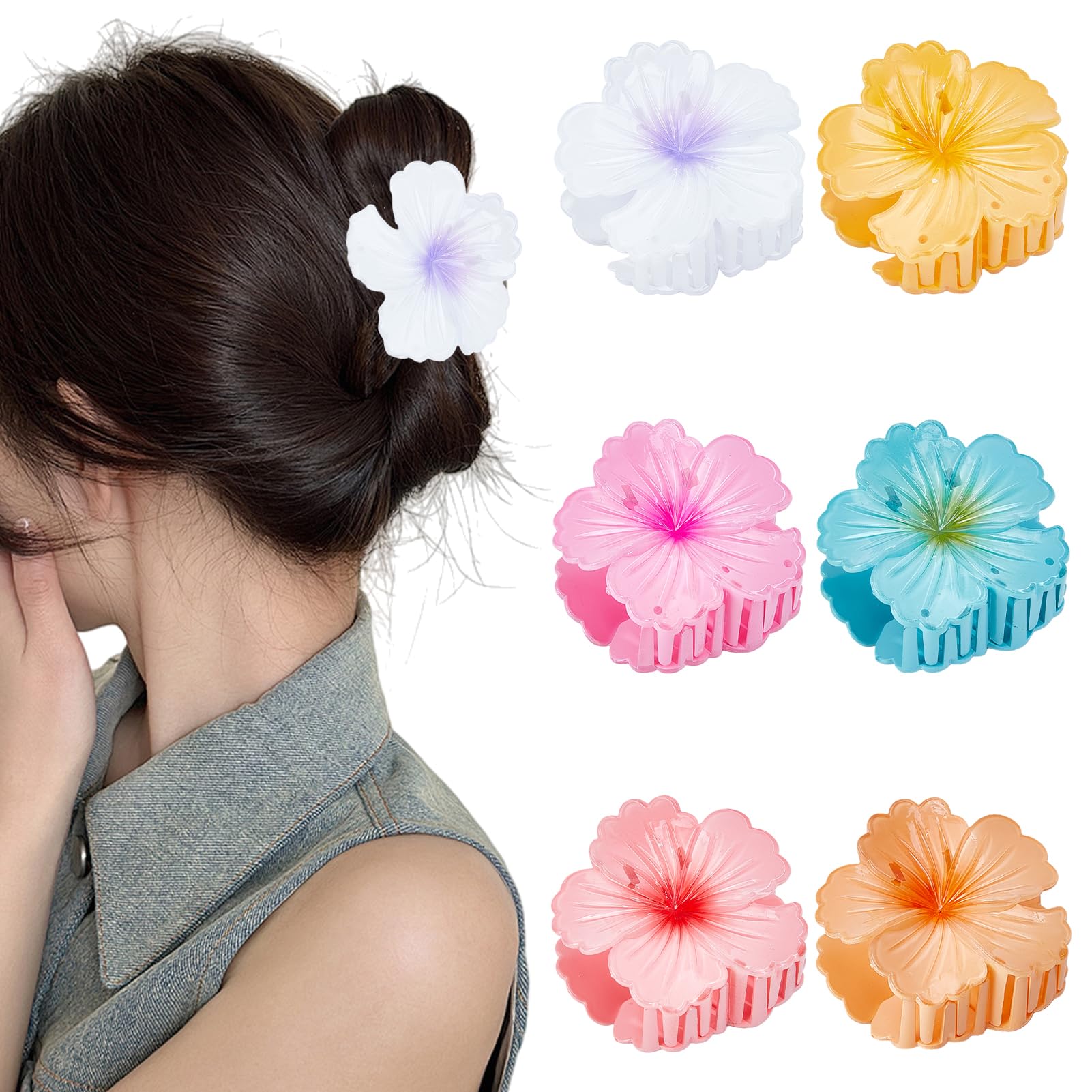 Pinza para el pelo con flor de hibisco para peinados de playa y looks de verano cómodos