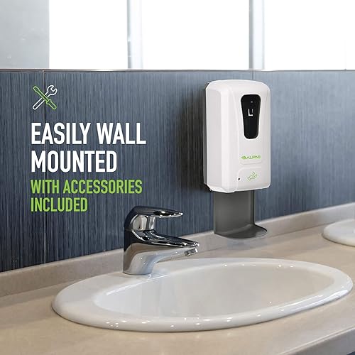 Miniatura 5 de Alpine Dispensador automático de desinfectante de manos, dispensador de jabón sin contacto con bandeja de goteo para restaurante, hospital, escuela,
