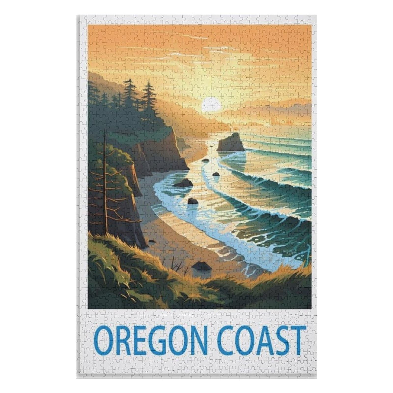 Recreation Suitable for Adults to Reduce Stress，Oregon Coast，Adults 1000 Piece Jigsaw Puzzle- Christmas，70x50，paper puzzle，AA-675