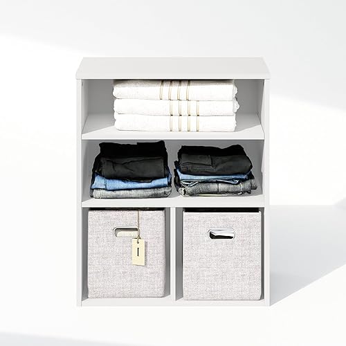 Miniatura 6 de Furinno Reed - Organizadores y almacenamiento de armario, organizador de armario de 3 niveles, estante abierto, para armario, dormitorio, sala de