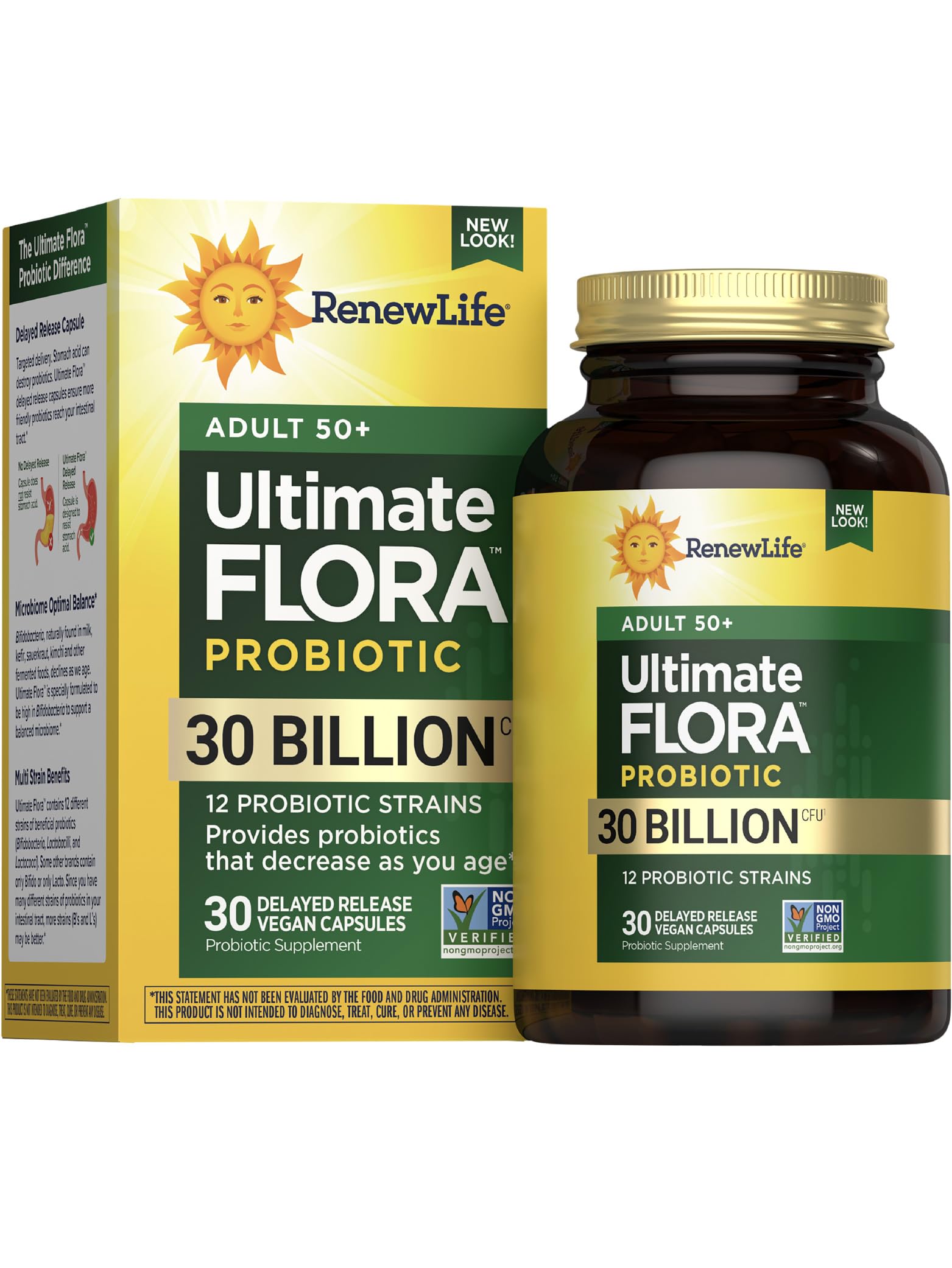 Renew Life Ultimate Flora Adult 50+ Probiotic 30 Billion CFU 30 Billion CFU 30 Count (Pack of 1)