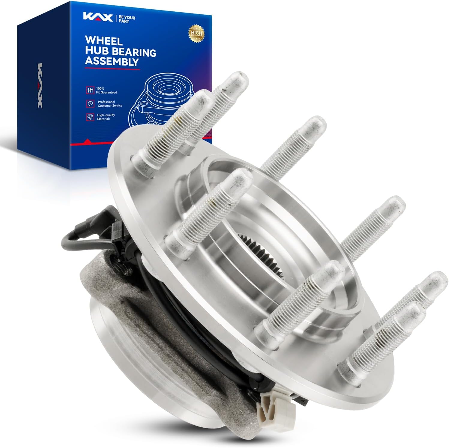 KAX 515058 Front Wheel Bearing Compatible with 2001-2006 Chevy Silverado 2500 HD 4WD, 2001-2006 GMC Sierra 1500 4WD, 2001-2006 GMC Sierra 2500 HD 4WD,W/ABS 8 Lugs