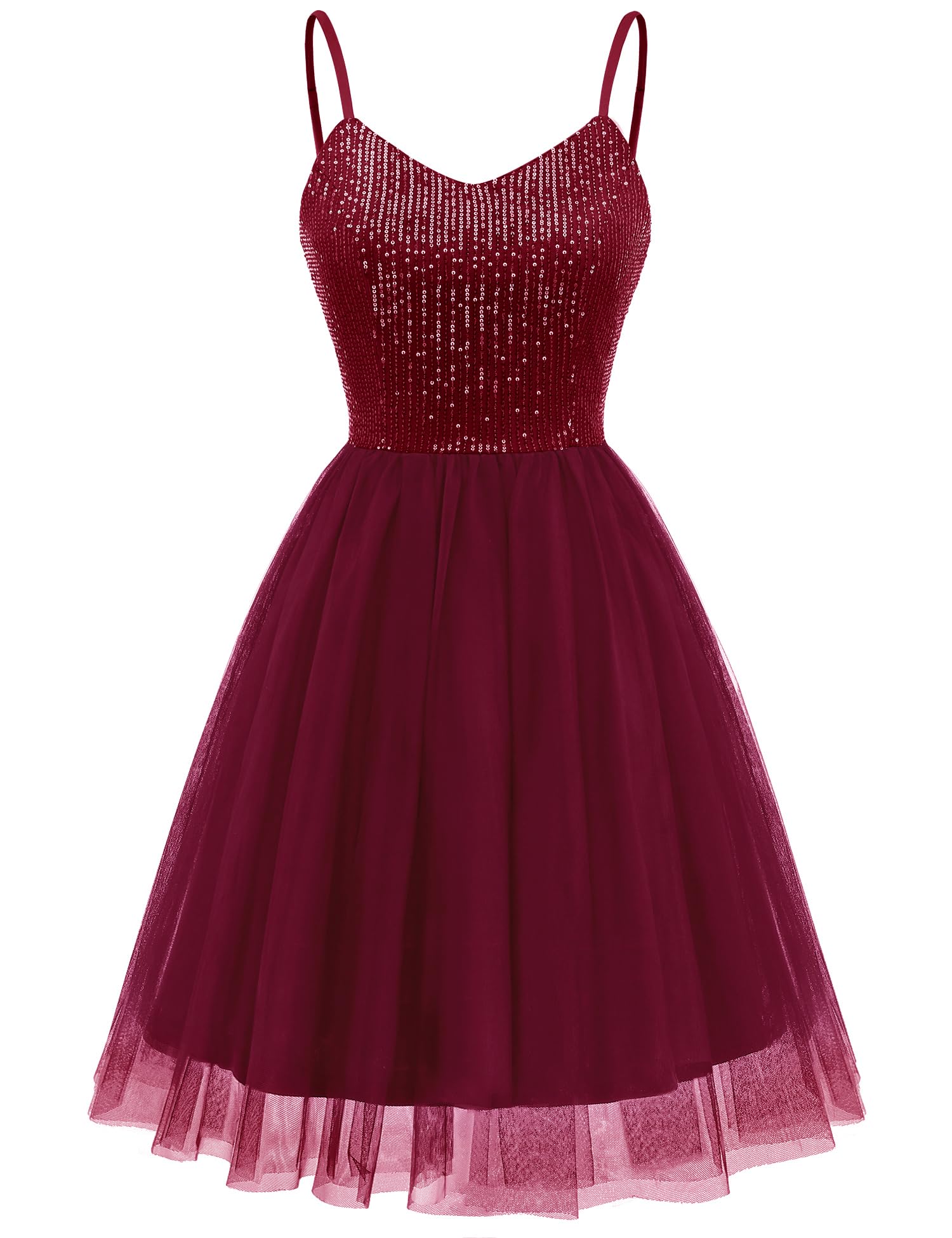 Dressystar Women's Sparkly Sequin Glitter Dress Spaghetti Strap Cocktail Party Dresses