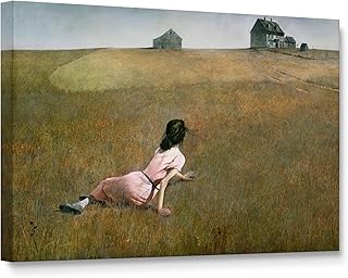 Niwo ART - Christina's World, World's Most Famous Paintings Series, Canvas Wall Art Home Decor, Gallery Wrapped, Stretched, Framed Ready to Hang (18"x12"x1.5")