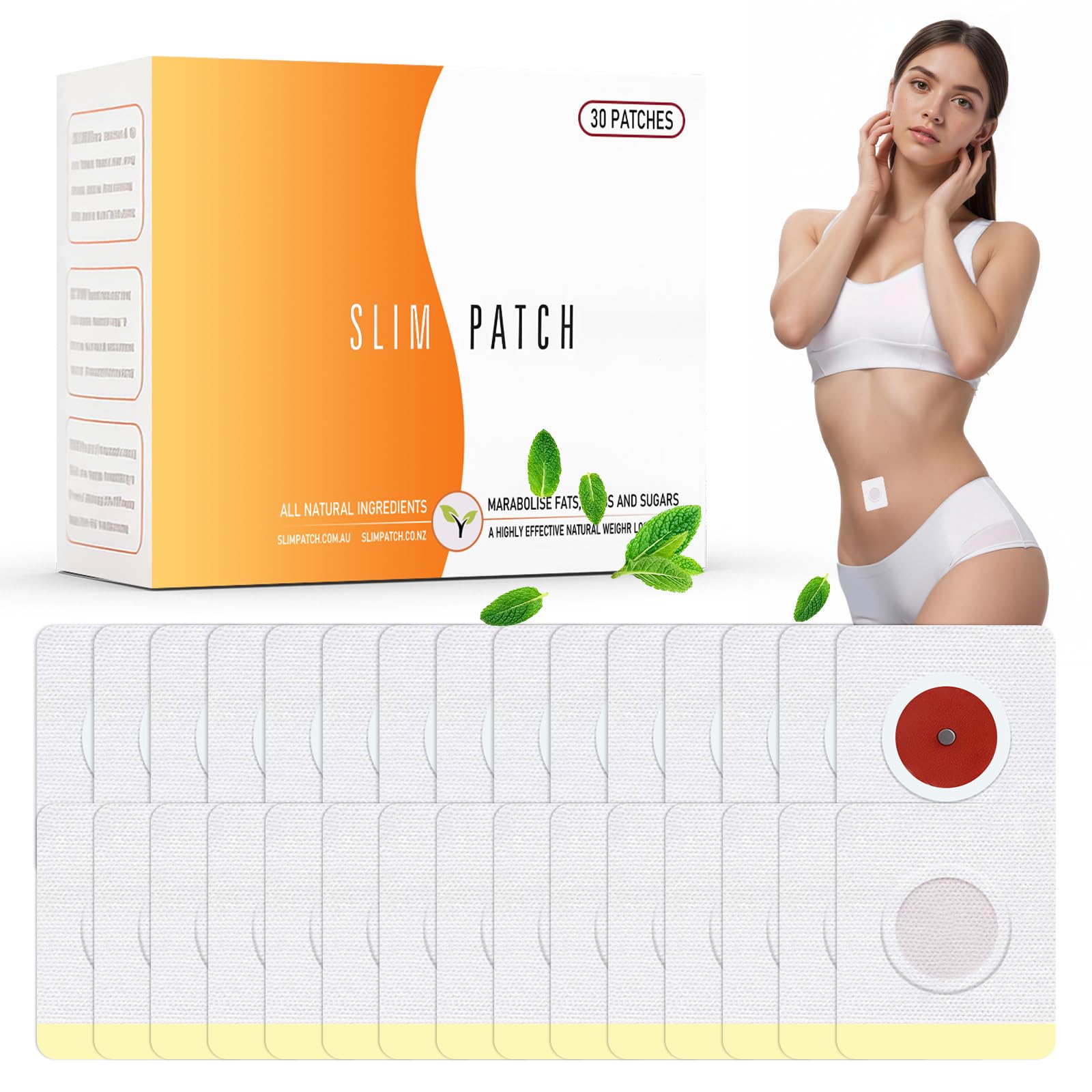 30 Pezzi Patch Dimagranti, Cerotti Brucia Grassi per Pancia e Vita, Slimming Patch Anticellulite,Cerotti Dimagranti Efficaci,Traspirante e Confortevole,Aiuto Supporta Una Silhouette Curata