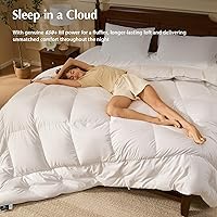 Vista 6 de Pacific Coast - Edredón de plumón tamaño King, 100% algodón, relleno de edredón, edredón extra mullido blanco, ultra suave, transpirable, edredón