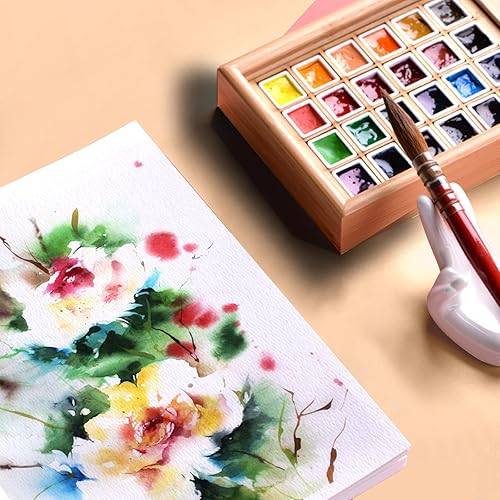 Miniatura 4 de LYML.E1 Mini cuaderno de bocetos de acuarela, mini cuaderno de acuarela portátil, cuaderno de bocetos de viaje, papel de dibujo texturizado de