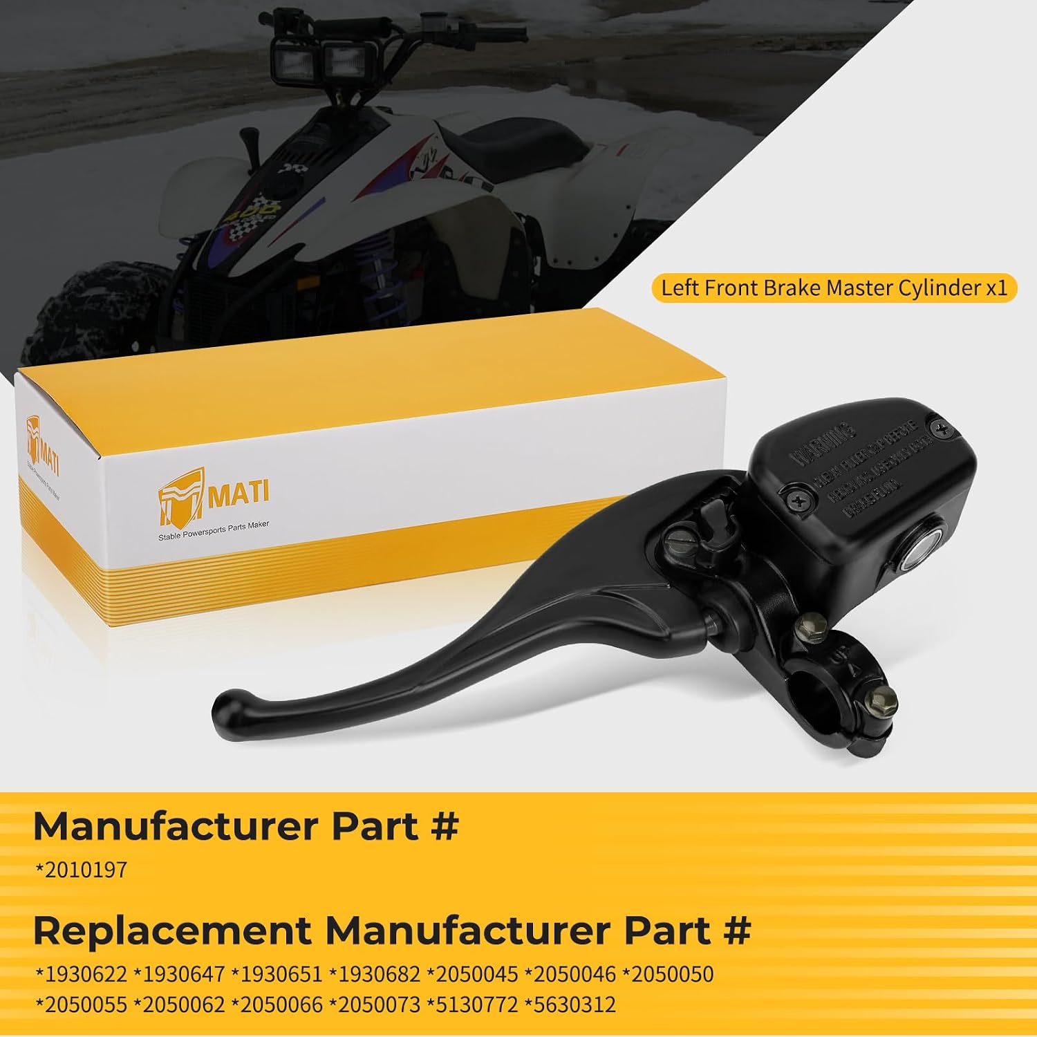 M MATI Left Front Brake Master Cylinder Replacement for Polaris ATV 300 400L Big Boss Trail Boss Xplorer 250 Trail Blazer 250 Sportsman 400/400L Magnum 425 Scrambler 400/400L/500 2010197 1930622
