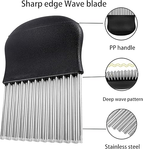 Miniatura 3 de Cortador De Acero Inoxidable Patata Zanahoria Chip Vegetal Crinkle Ondulado Chopper Cortador De Patatas Fritas