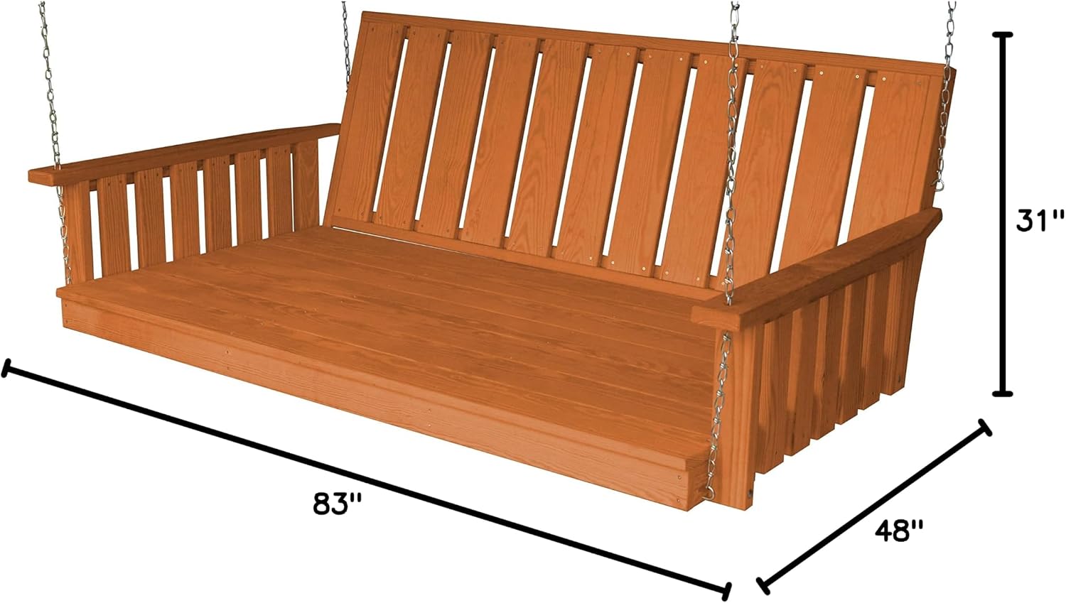 Furniture Barn USA Pressure Treated Pine 75" Wingate Swingbed, Cedar Stain