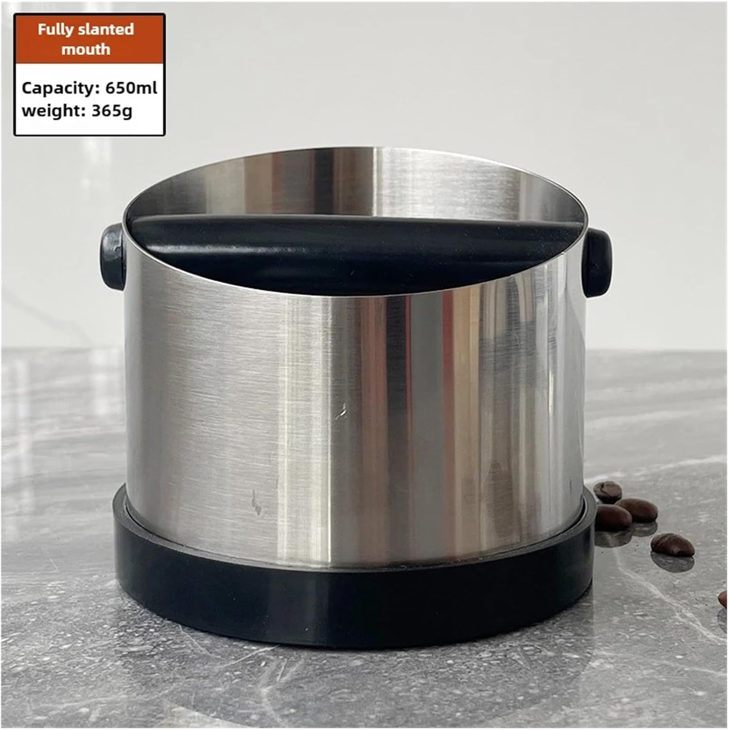 MeLphi Coffee Knock Box Durable Stainless Steel Glue Wrapped Silencer Home bar slag Box Coffee Kitchen Accessories(A-650ml)