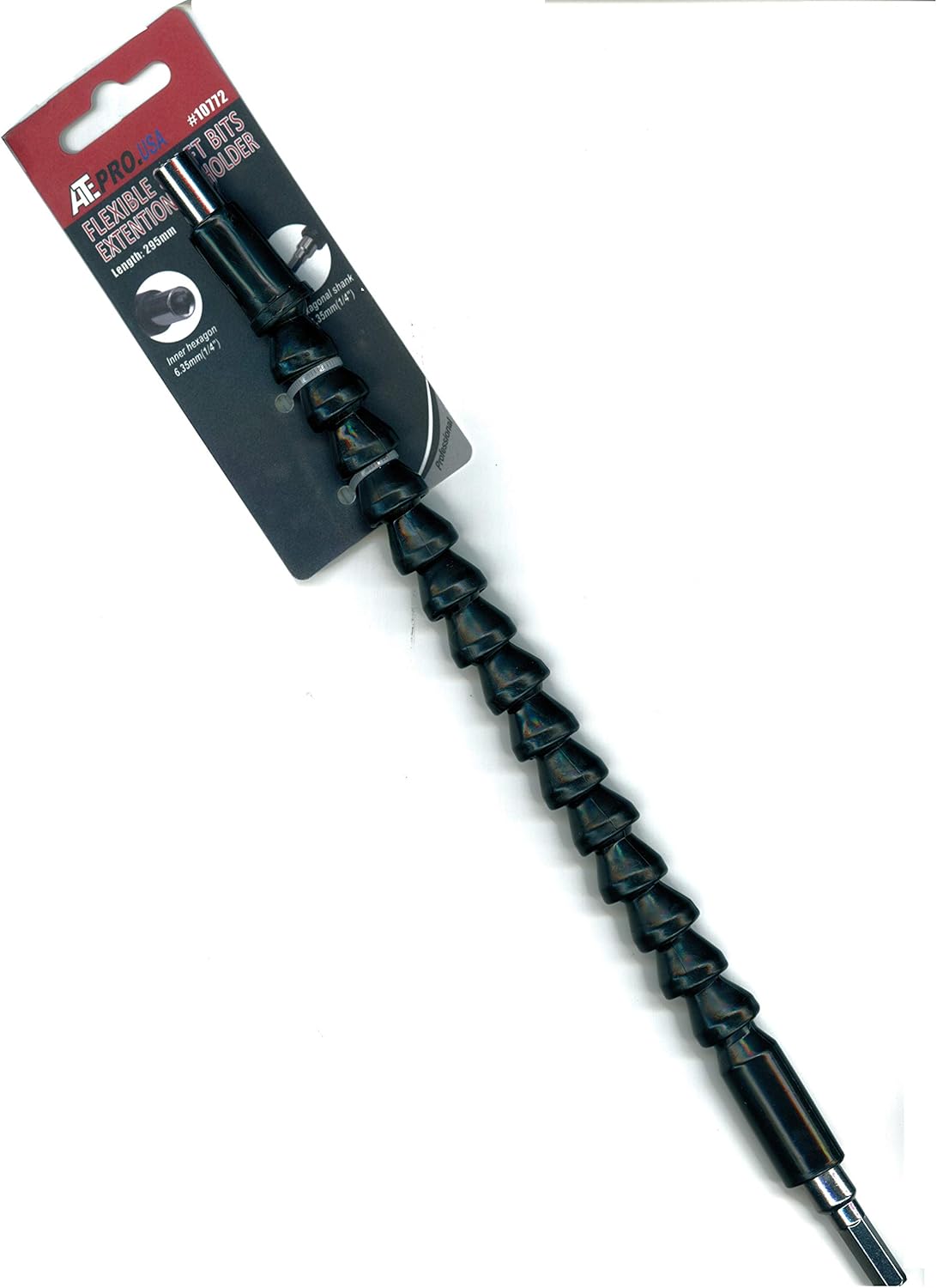 Extention Bit -Flexible Shaft Bits Extention Bit Holder #10772 ATEPRO.USA (Inner Hex(6.35mm(1/4")) (Hex Shank(6.35mm(1/4")) Length 295mm(11.61") Screwdriver Bit, Power tool, Electric Drill, Bit Holder