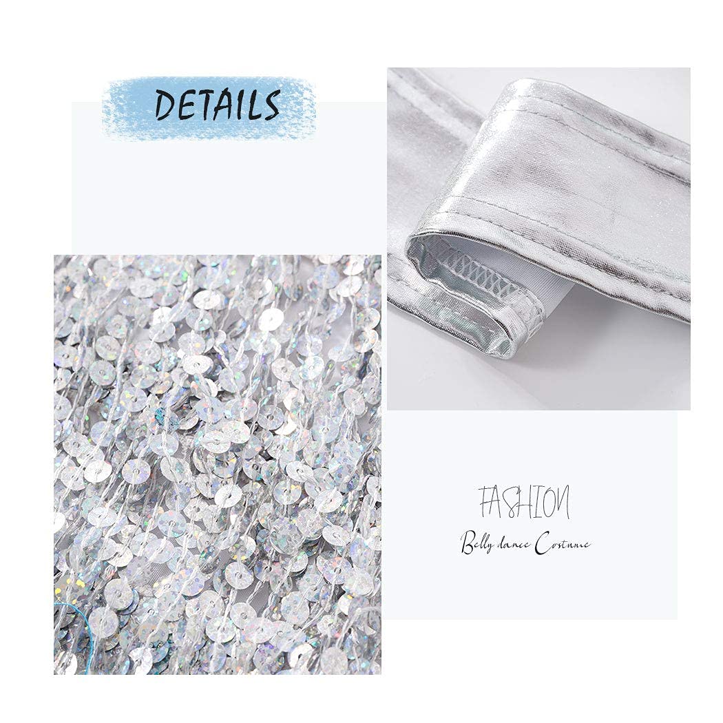 Gortin Belly Dance Fringe Skirt Bra Top Boho Sequin Tassel Hip Skirt Hip Scarf Halloween Rave Party Costume for Women : Clothing, Shoes & Jewelry