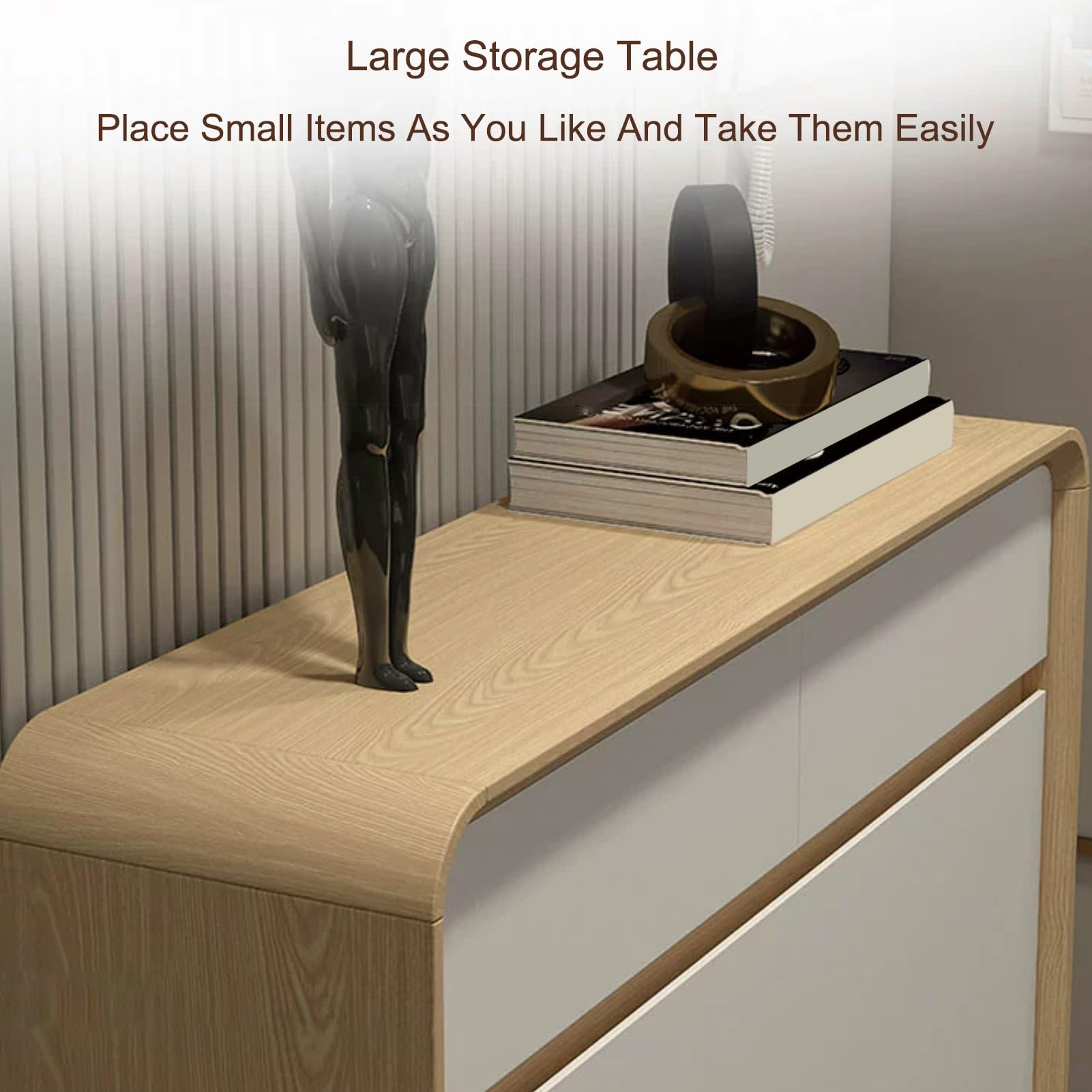 Schuhschrank, 2 Flip Tür Mit 2 Schublade, Schuhschränke für Flur Oder Eingangsbereich, Schuhschrank Schmal Schuhregal, für Flur, Wohnzimmer, Schlafzimmer(120x70x18.5cm/47.2x27.6x7.3in)