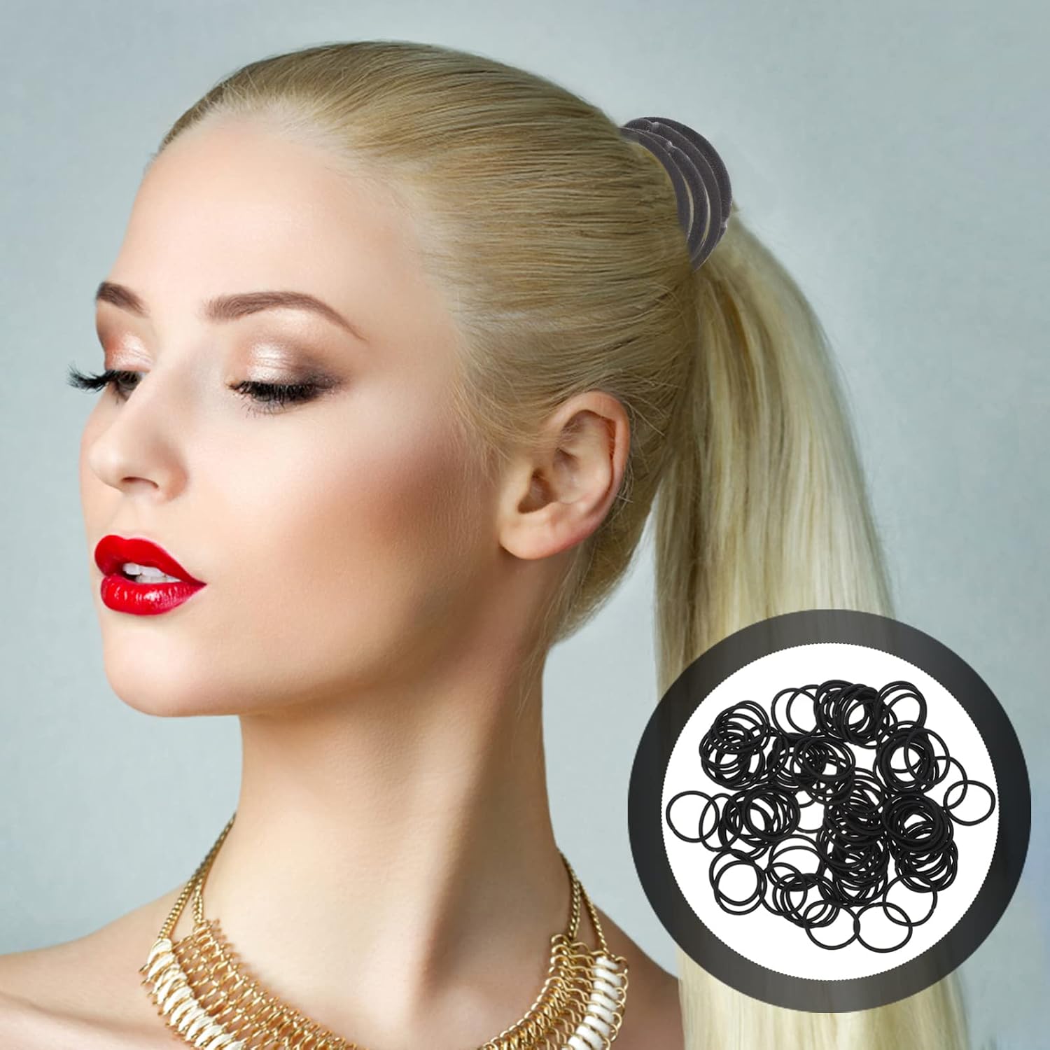 MERRYHAPY 100pcs High Elastic Hair Ties Thick Seamless Ponytail Holders Women Hair Accessories Rubber Band