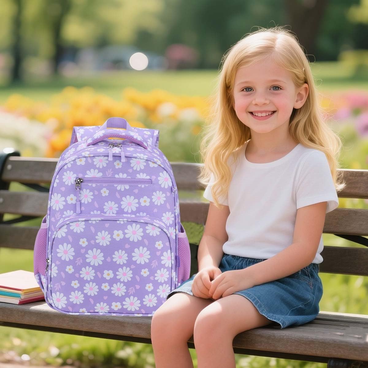 RHCPFOVR Kids Backpack for Girls - Girls Backpack 3-8 Ages Butterfly for Kids 15 Inch School Bookbag for Kindergarten Elementary School Bookbag for Girl 1st 2nd Grade - Image 7