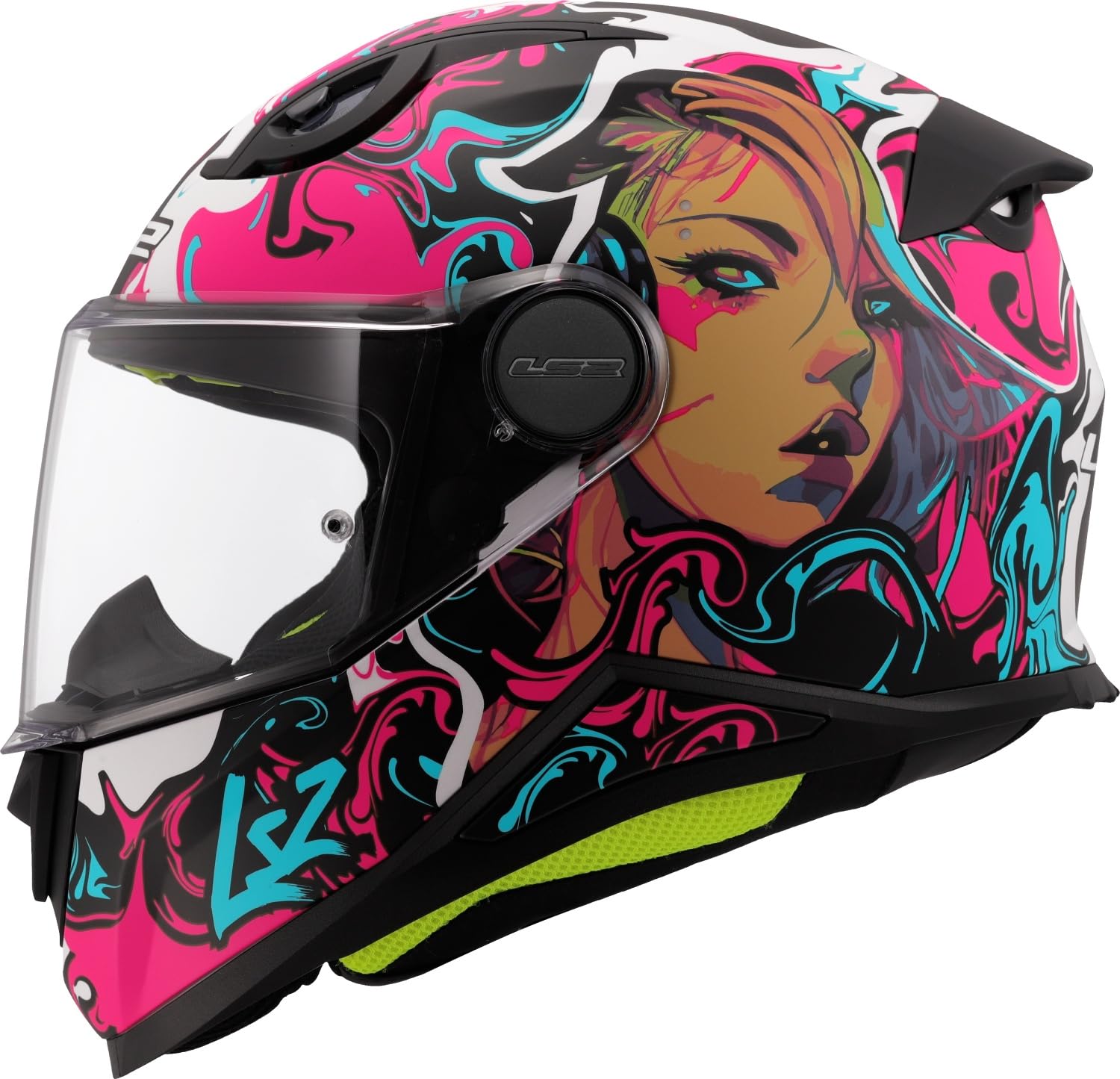 LS2, Integral-Motorradhelm für Kinder KID CYBERG Matt Purple Cyan, S