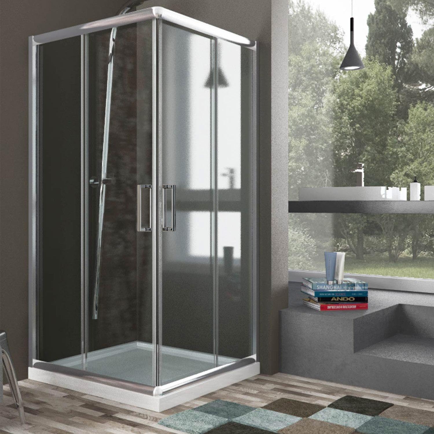 Box Doccia Rettangolare 70x120 H198 Stampato C 6mm mod. Alabama