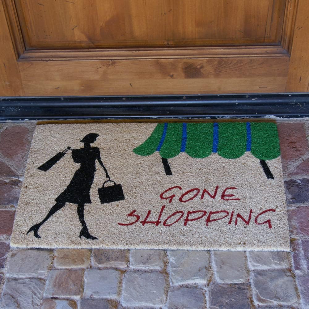 Rubber-Cal "Gone Shopping Novelty Unique Welcome Mats, 18 x 30-Inch