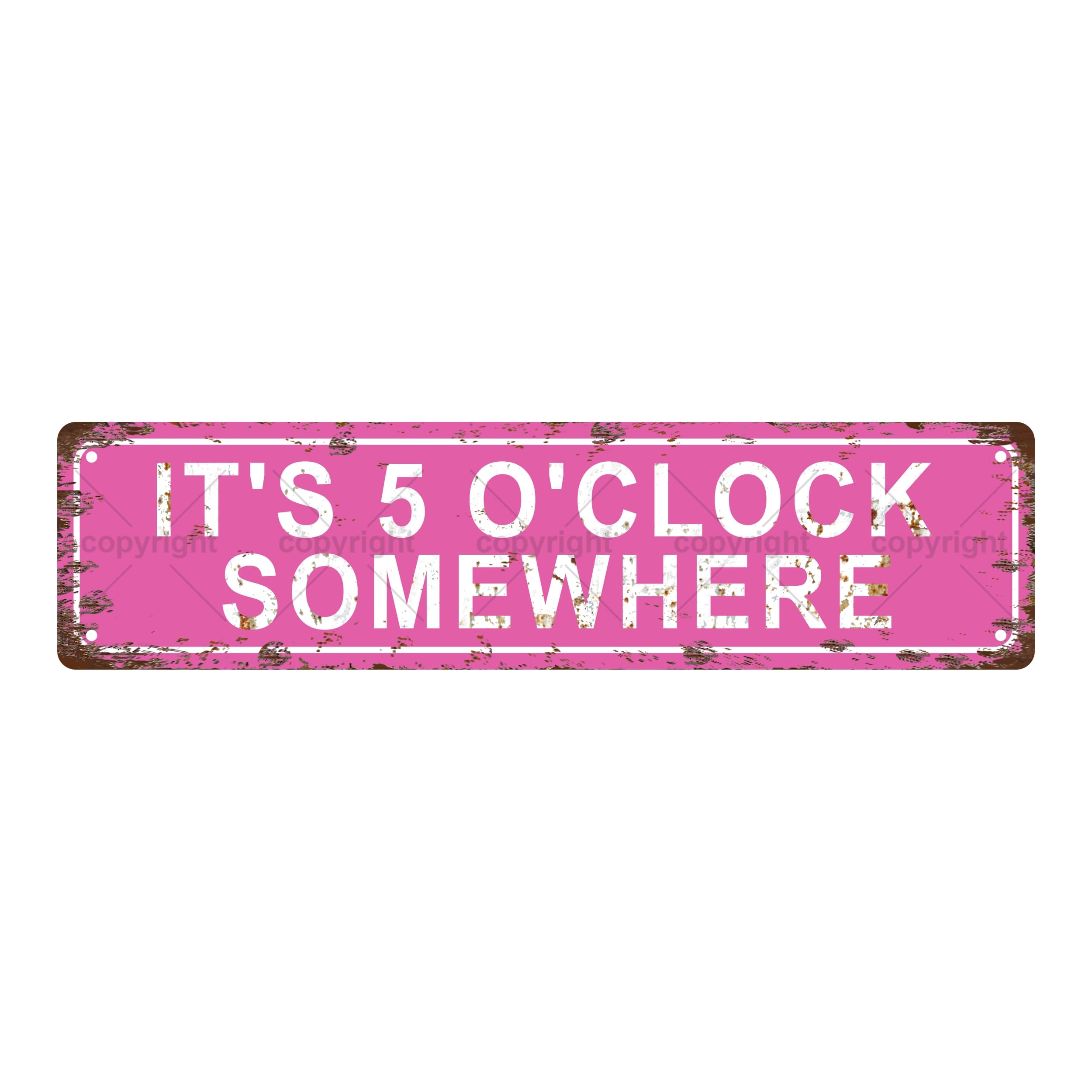 IT‘S 5 O‘Clock Somewhere Music Metal Tin Street Sign Bar Cafe Garage Cave Home Room Wall Bathroom Farmhouse Garden Porch Patio Decor,4x16 Inch