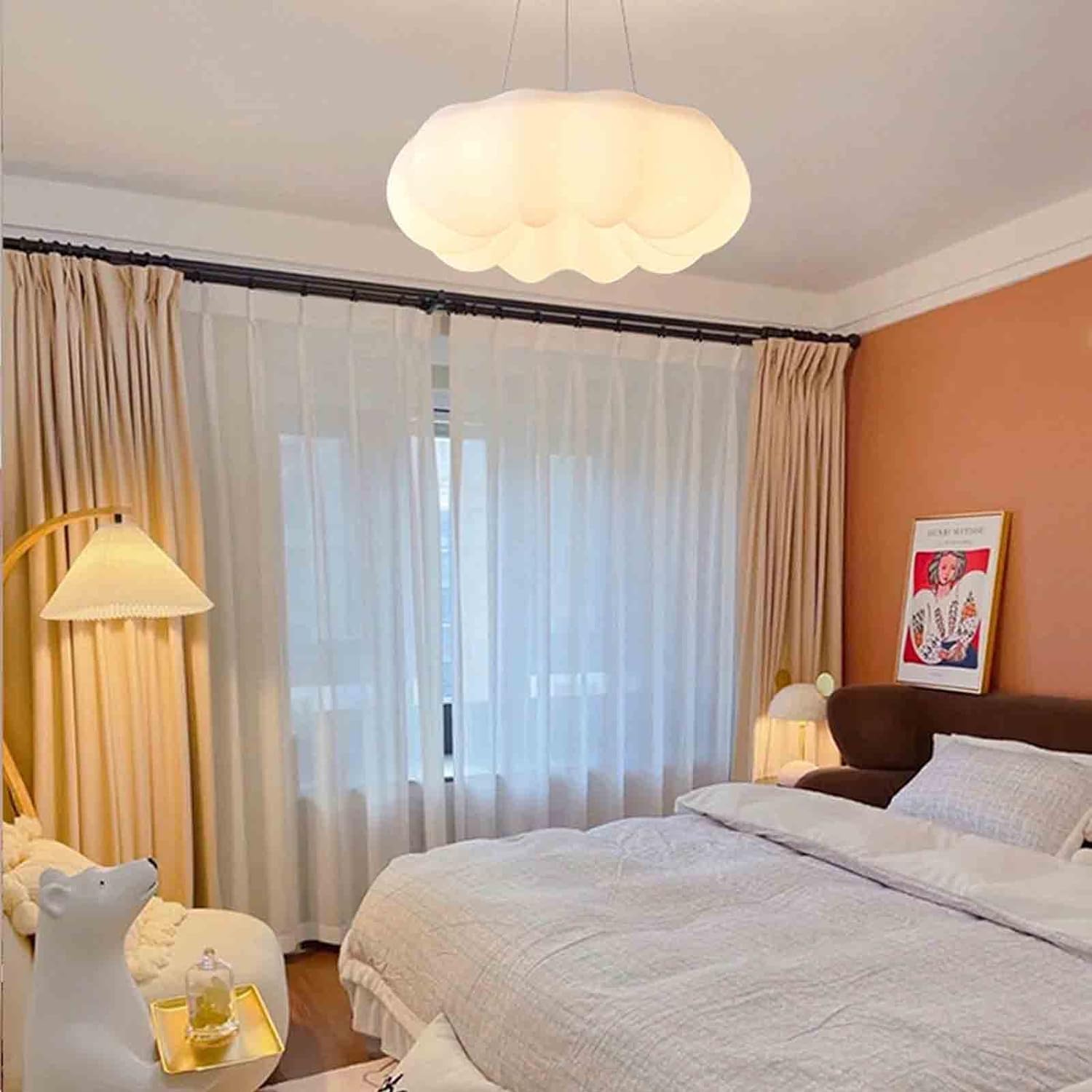 FZQSXAZU Ceiling Pendant Light Fitting, Modern Shade Semi-Flush Mount Chandelier Lighting Fixture Lamp,for Living Room