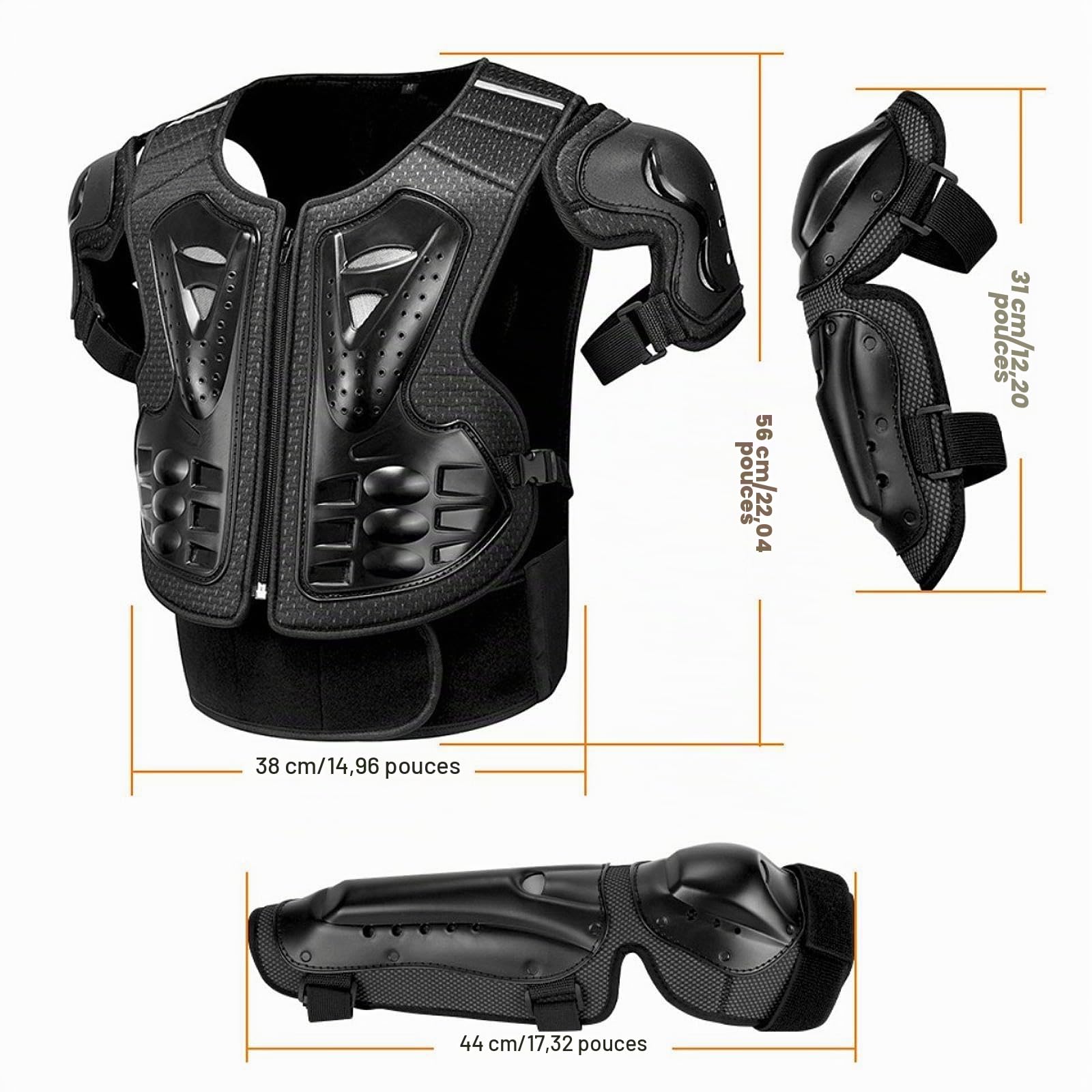 Équipement de Protection pour Adultes, pour Hommes et Femmes, Protection Motocross Respirante et Pratique pour L'équitation, Le Patinage et L, Plastron Protecteur