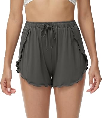 WiWi Womens Pajama Shorts Loose Comfy Pajamas Bottoms Lightweight Viscose from Bamboo Sleepwear S-XXL