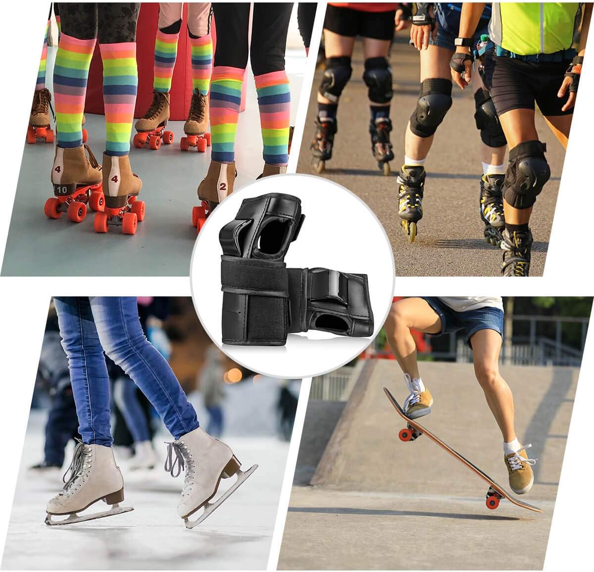 viclvin Wrist Guards with Palm Protection Pads for Adults and Kids, Adjustable Wrist Palms Protective Gear for Skateboarding, Longboarding, Roller Blading, Inline Skating, Snowboarding : Sports & Outdoors