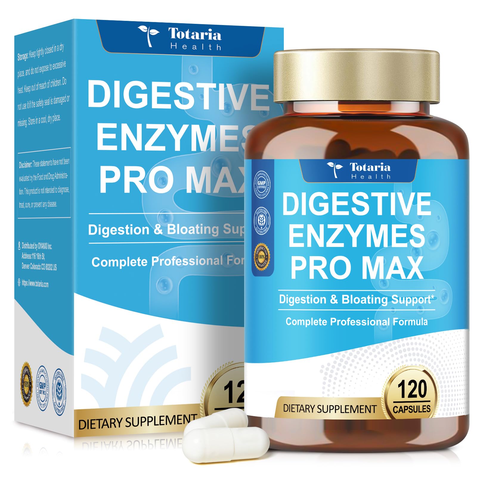 Digestive Enzymes w/ Apple Cider Vinegar, Pro, Pre & Postbiotics, 120 Caps
