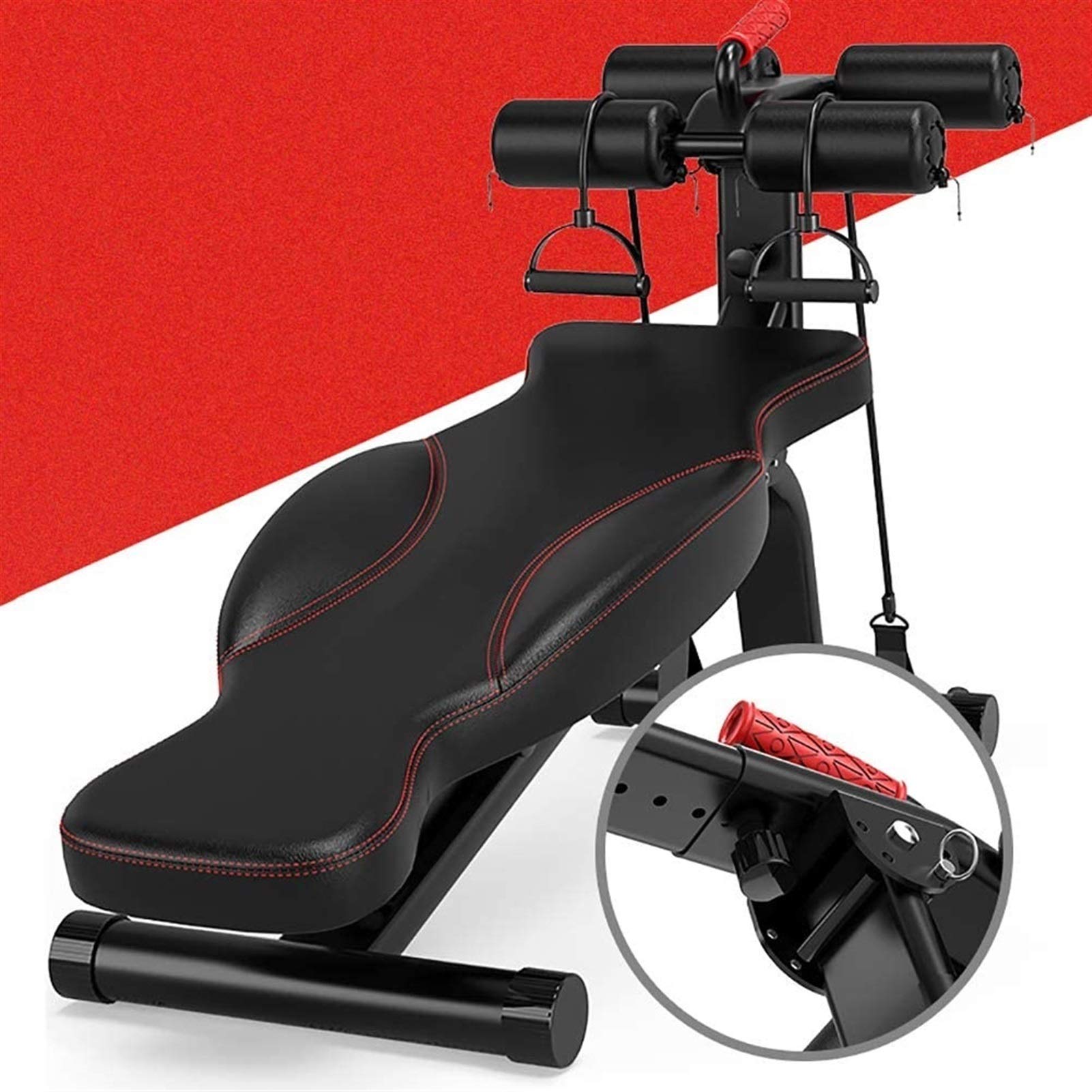 Panca for esercizi addominali regolabile, banco di allenamento for la palestra di casa, training muscolare Banchi for Full Body Workout, Multi-Purpose pieghevole Incline Decline Bench, NO Assemb