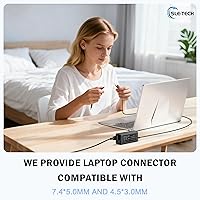 Vista 5 de SLE-TECH Cargador portátil de 65W compatible con Dell Inspiron 13 14 15 17 3000 5000 7000 Serie Conecta cargadores (7.4mm y 4.5mm)