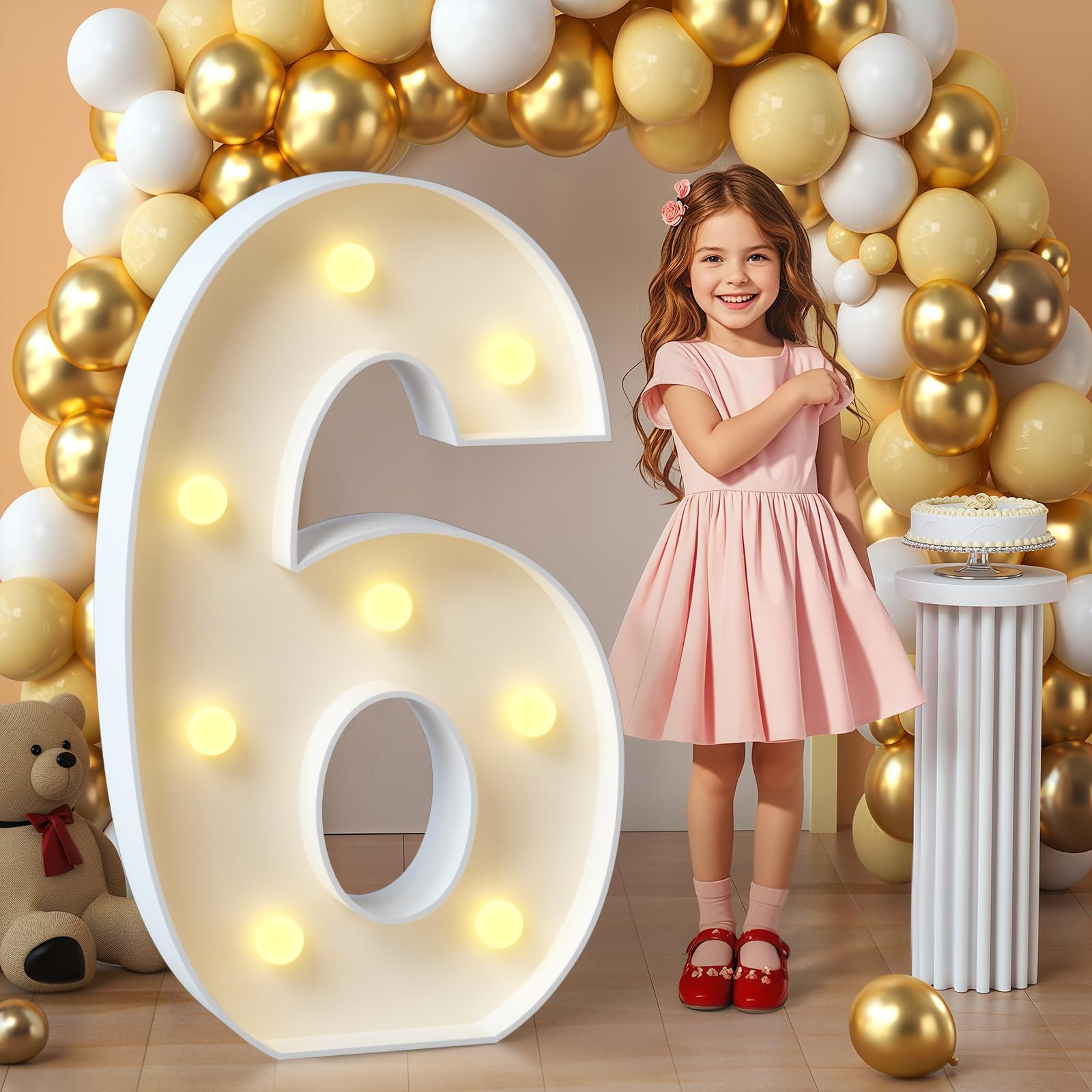 imprsv Marquee Light Up Numbers, Mosaic Numbers 3FT Marquee Numbers for 16th 60th Birthday Decorations Anniversary Party Decor, Large Marquee Numbers