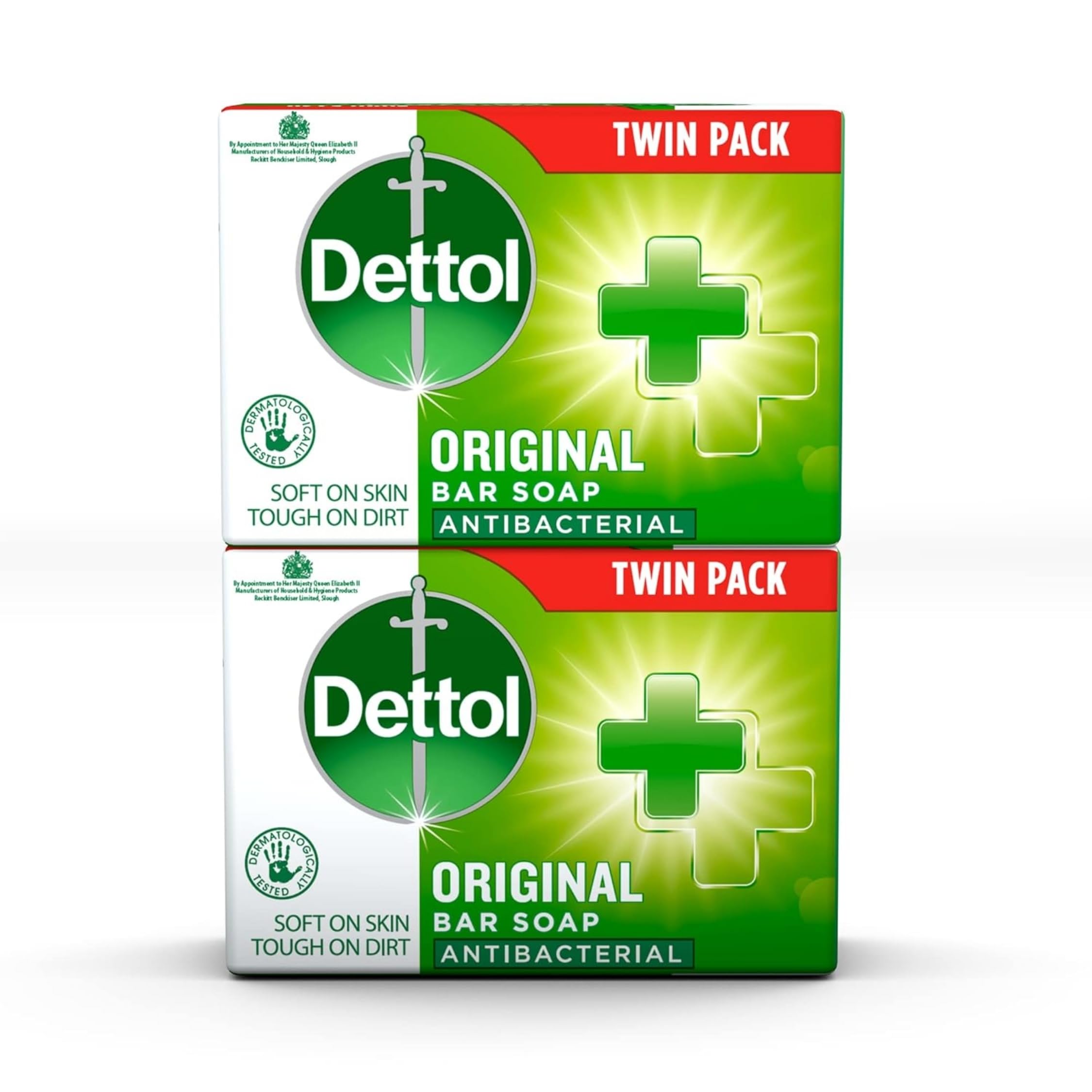 Dettol Original Jabón Antibacterial 100 g – Limpieza Profunda y Protección Antibacteriana para Manos y Cuerpo – Higiene y Frescor Diario - Pack Laborawi (2 x 100g)