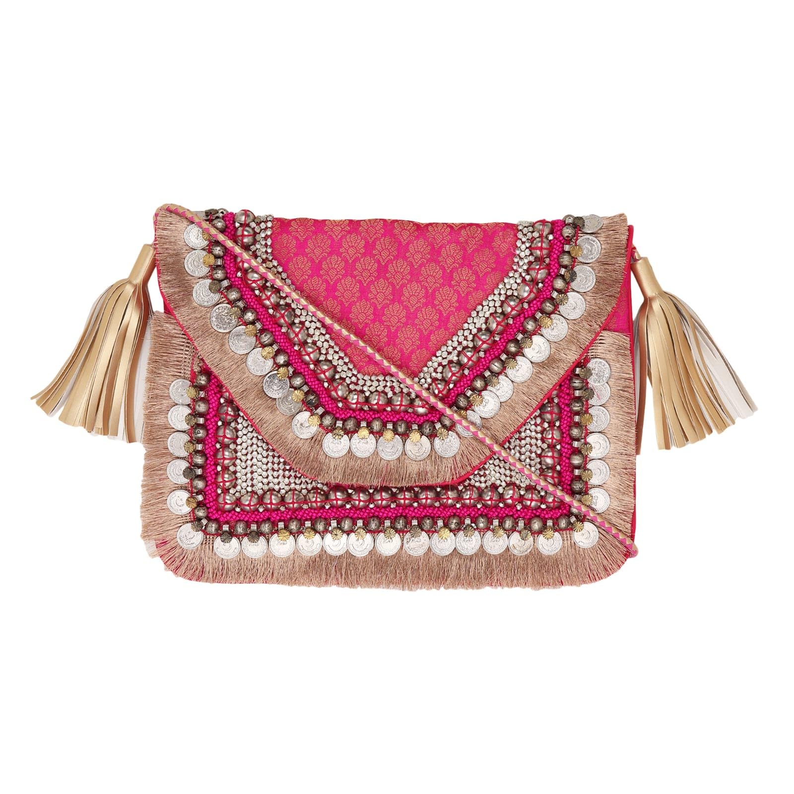 Women's Ethnic Handmade Bags - Hand Embroidered Boho Beaded Clutch for Unique Style and Festive Occasions…-image-26