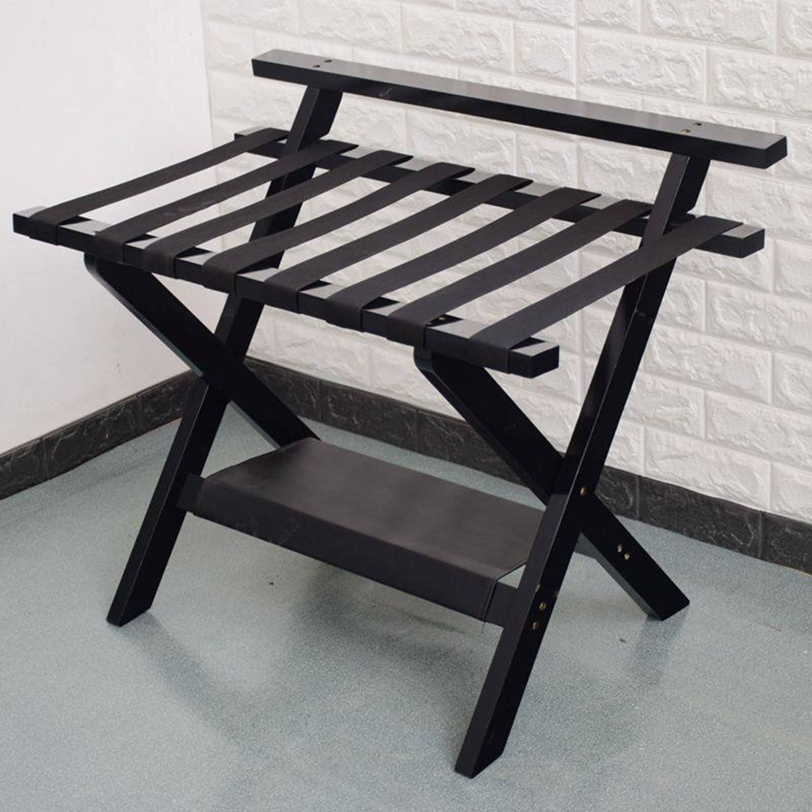 Soporte plegable para maleta, estante de equipaje resistente para hotel y hogar, estante de almacenamiento de doble capa de 200 kg de capacidad, soporte de cordón de nailon