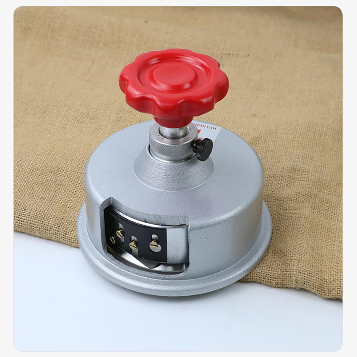 Coupe-échantillons de tissu de haute précision, outil de découpe textile et moquette, surface de coupe de 100 cm², diamètre du cercle de 112 mm, profondeur réglable de 0 à 2 mm pour échantillonnage du