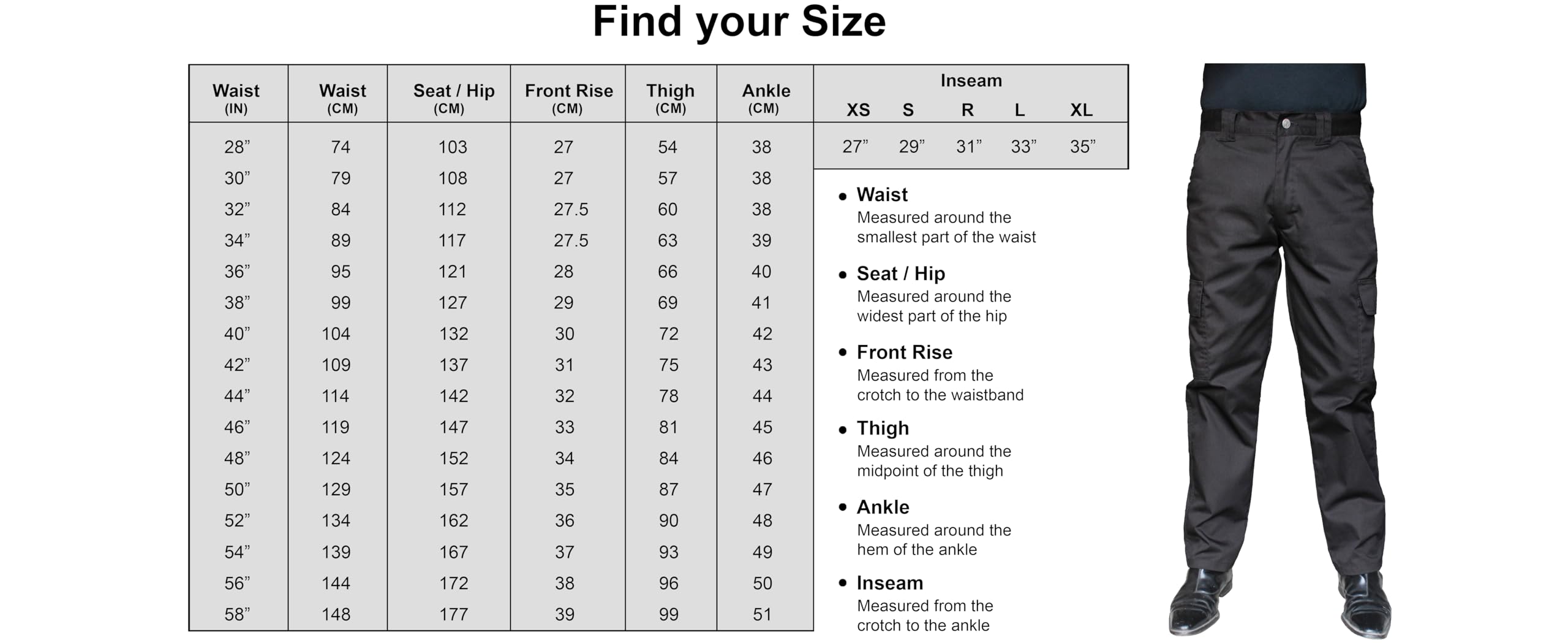 Men's Multi Pockets Cargo Combat Work Trousers Work Pants with Zip & Button — view 9