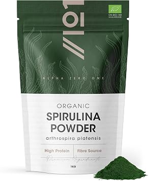 Organic Spirulina Powder 1kg   100% Cold Pressed   Resealable and Recyclable Pouch by Alpha01