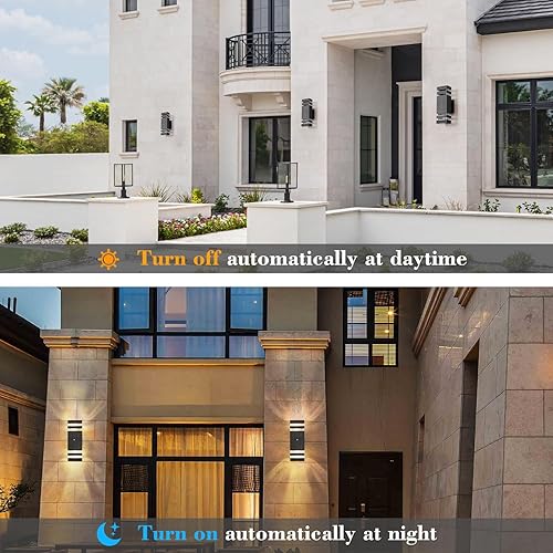 Miniatura 4 de ZSMAIKU Luces modernas para exteriores para casa, lámpara de exterior del anochecer al amanecer, luces blancas cálidas de porche al aire libre,